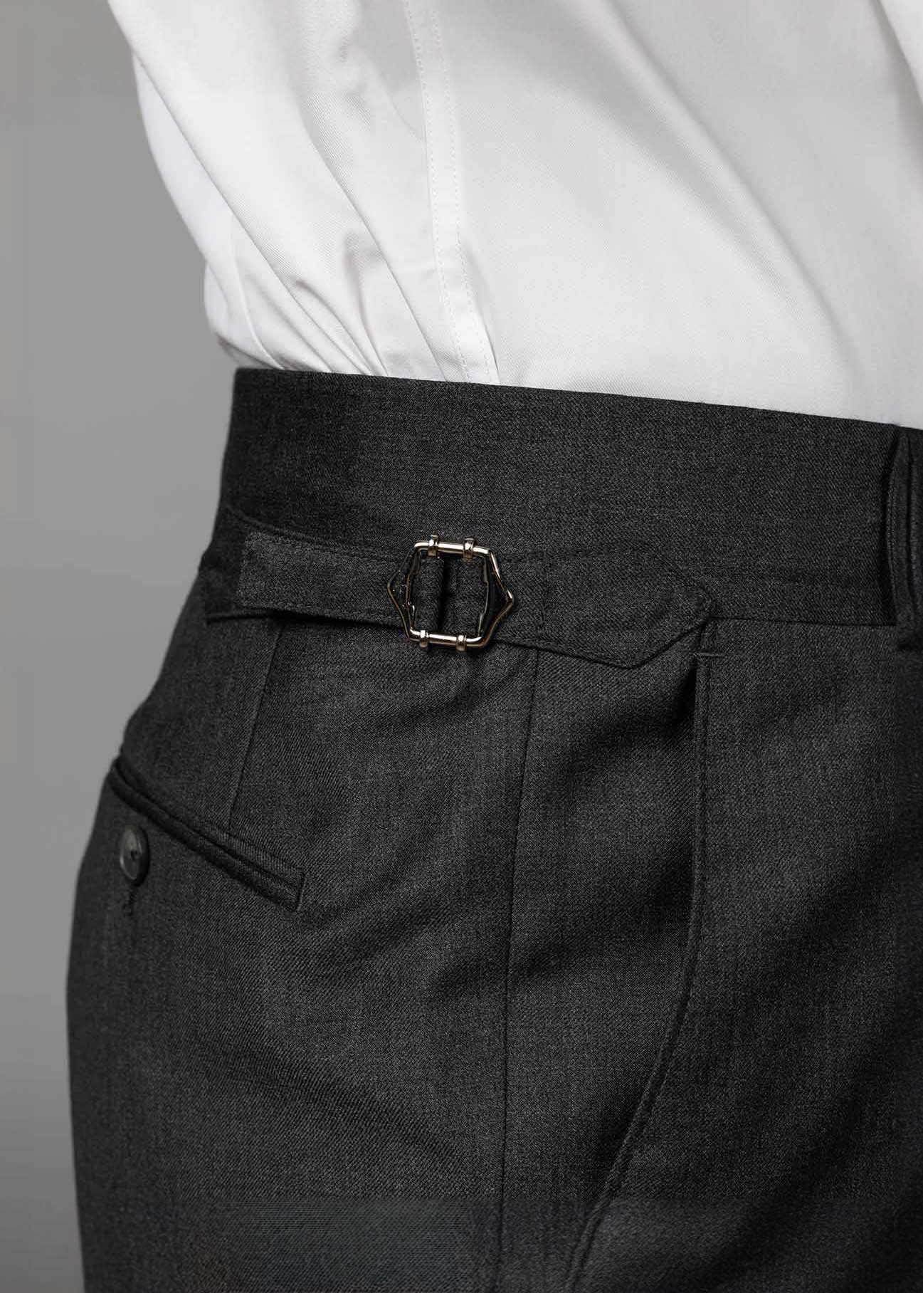 Grau High Waist Hose - 100% Italian Wool