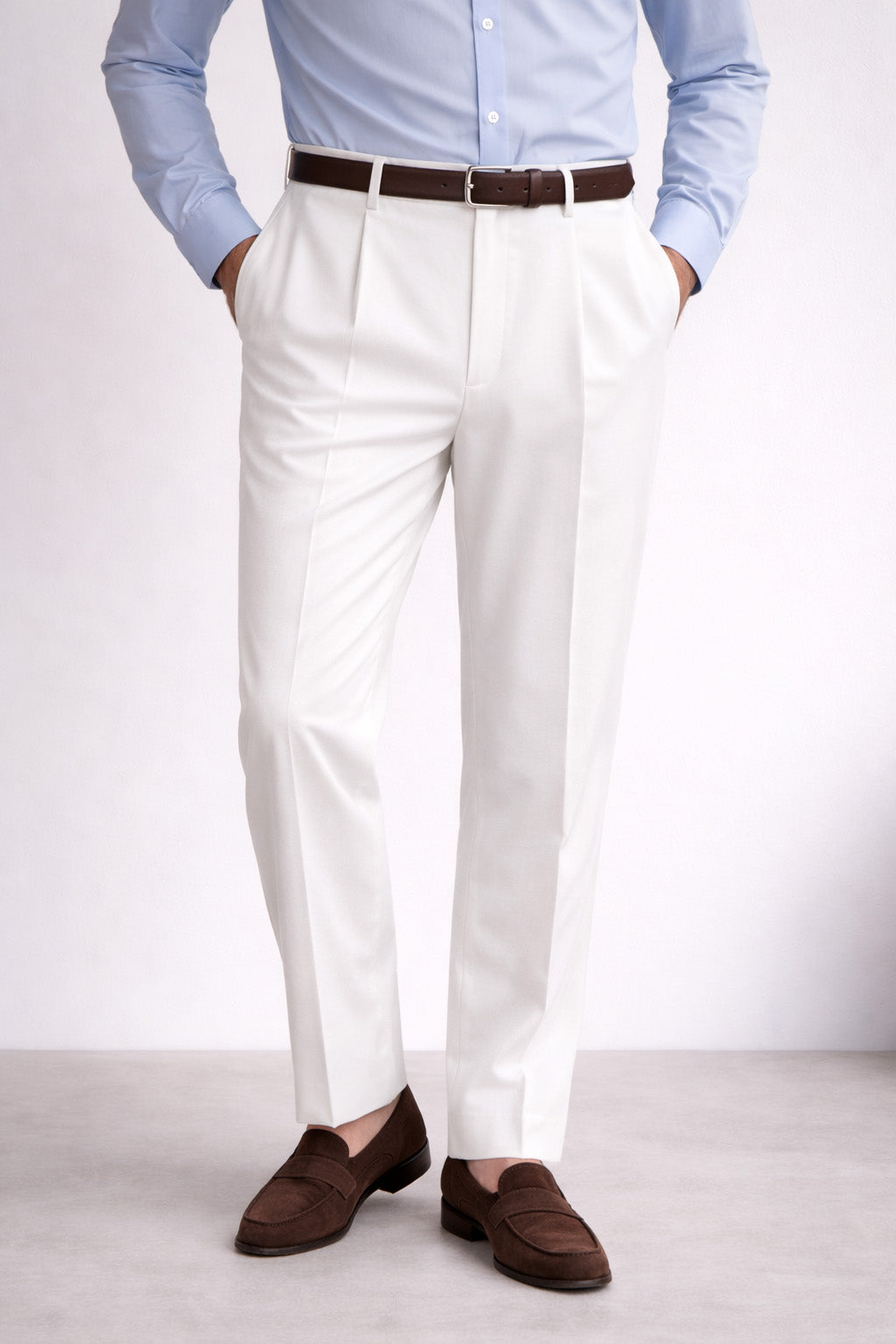 Weiße Baumwollhose für Herren aus britischer Baumwolle