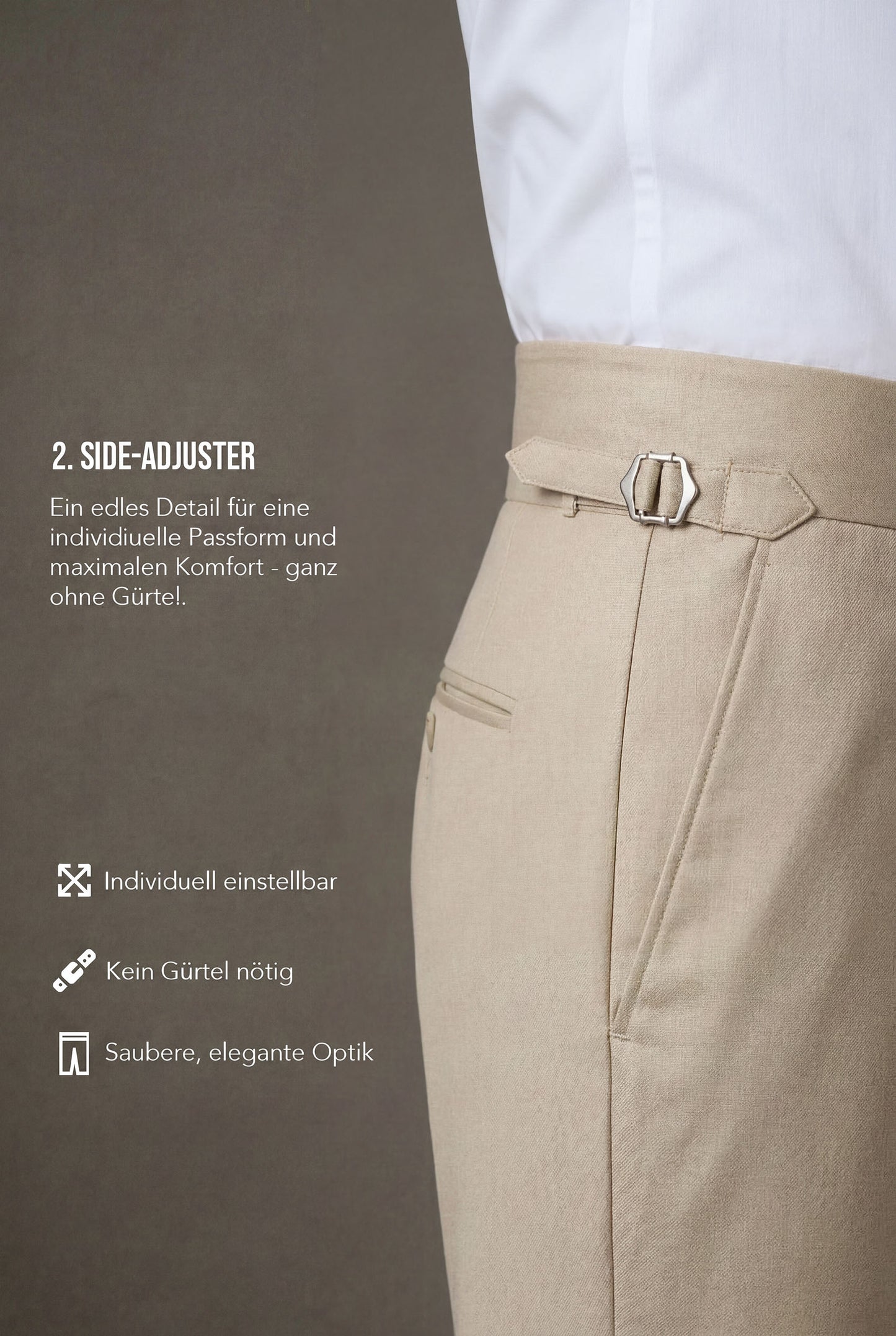 Wollhose mit Side Adjusters – Beige