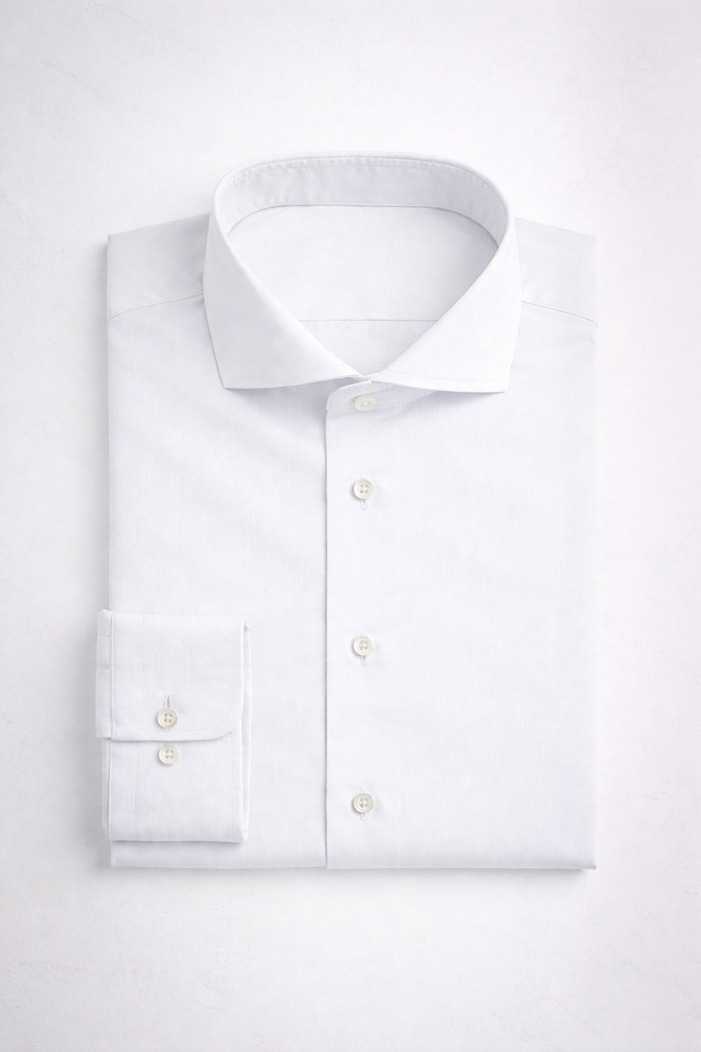 Weißes Herringbone-Hemd für Herren im eleganten Business-Look