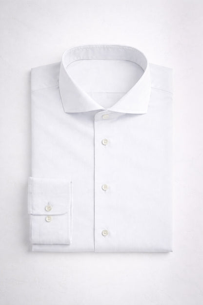 Weißes Herringbone-Hemd für Herren im eleganten Business-Look