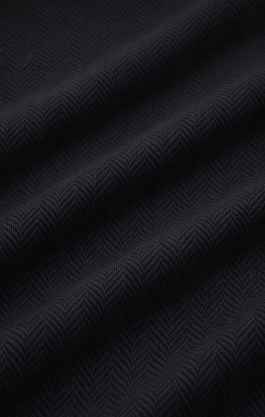 Fischgrätstruktur des schwarzen Herringbone-Hemds aus Baumwolle