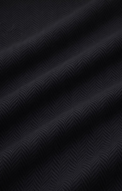 Fischgrätstruktur des schwarzen Herringbone-Hemds aus Baumwolle