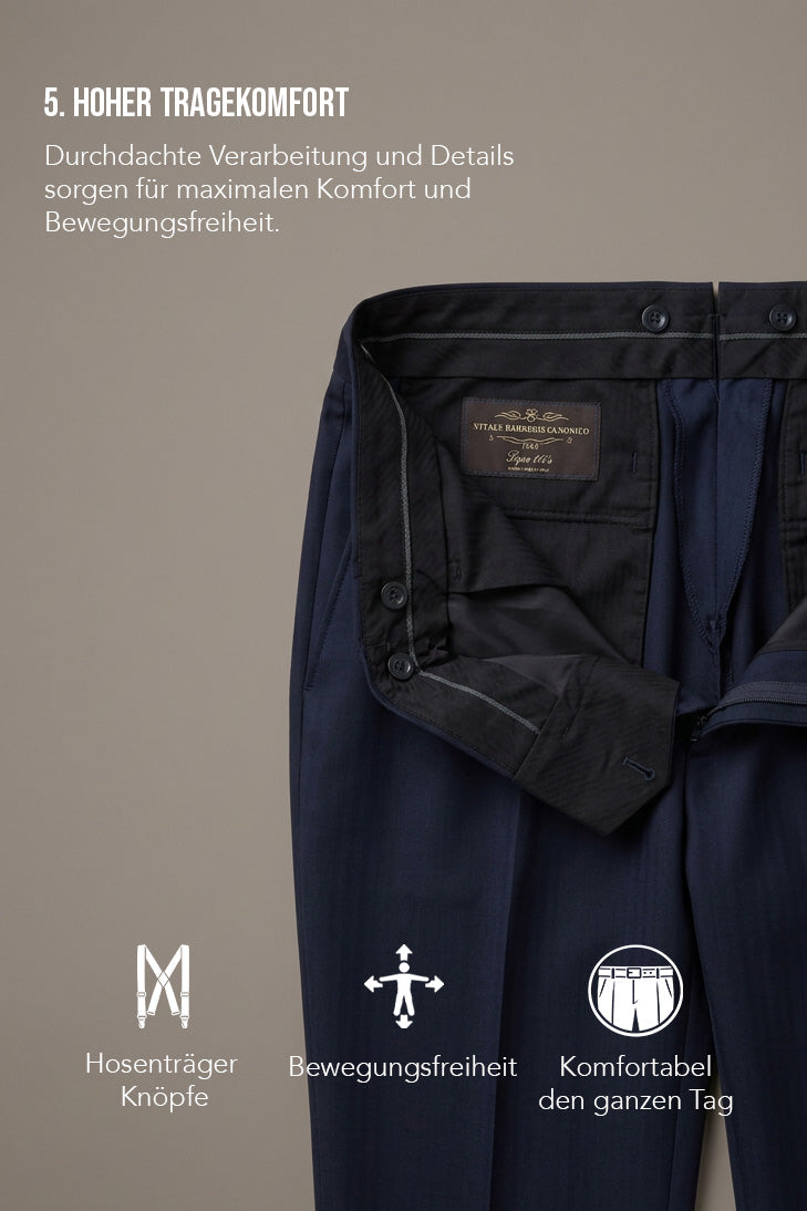 Wollhose mit Side Adjusters – Navy