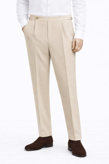 Wollhose mit Side Adjusters für Herren in Beige