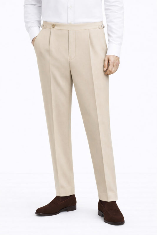 Wollhose mit Side Adjusters für Herren in Beige
